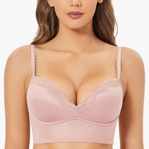 DOBREVA Women's Push Up Bra Wireless Padded No Underwire Bralette